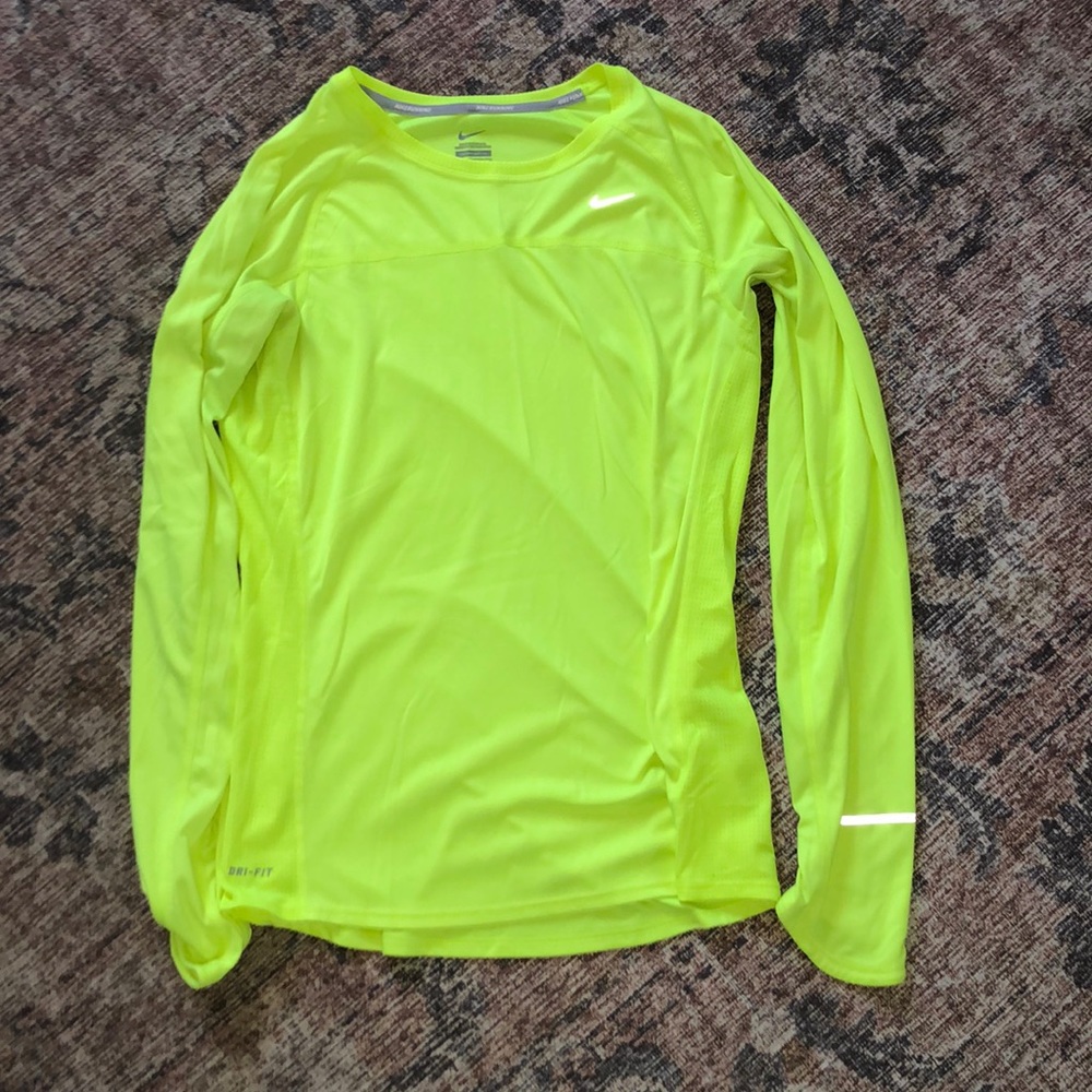 Nike neon yellow athletic long sleeve